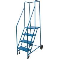 Rolling Step Ladder, 4 Steps, 18" Step Width, 37" Platform Height, Steel FMT Sales Ltd