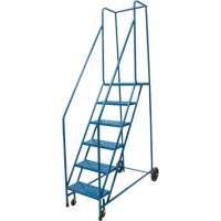 Rolling Step Ladder, 6 Steps, 18" Step Width, 55" Platform Height, Steel FMT Sales Ltd