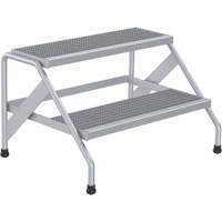 Aluminum Step Stand, 2 Step(s), 32-13/16" W x 24-9/16" L x 20" H, 500 lbs. Capacity FMT Sales Ltd