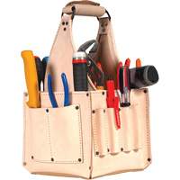 Porte-outils pour &eacute;lectricien et travaux d'entretien, Cuir, 17 pochettes, Beige FMT Sales Ltd