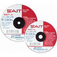 Cut-Off Wheel, 4" x 0.045", 5/8" Arbor, Type 27, Aluminum Oxide, 13500 RPM FMT Sales Ltd