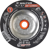 HP Combo Spin-On Combination Wheel, 4-1/2" x 1/8", 5/8"-11 Arbor, Type 27S FMT Sales Ltd