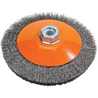 Saucer Crimped Wire Wheel, 5" Dia., 0.012" Fill, 5/8"-11 Arbor FMT Sales Ltd