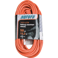 Vinyl Extension Cord, Outdoor, SJTW, 14/3 AWG, 15 A, 50' FMT Sales Ltd