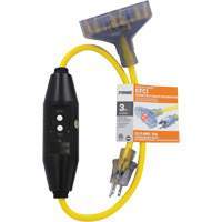 Shocksafe&reg; GFCI Triple Tap Adapter, 125 V, 15 A, 3' Cord FMT Sales Ltd
