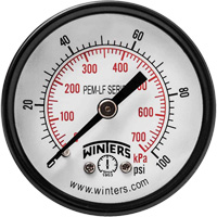 Manom&egrave;tre &eacute;conomique,  2", 0 - 100 psi, Fixation arri&egrave;re, Analogique FMT Sales Ltd