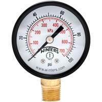 Manom&egrave;tre &eacute;conomique,  2", 0 - 100 psi, Fixation inf&eacute;rieure, Analogique FMT Sales Ltd