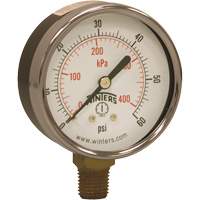 Manom&egrave;tre &eacute;conomique,  2-1/2", 0 - 60 psi, Fixation inf&eacute;rieure, Analogique FMT Sales Ltd