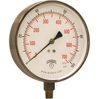 Manom&egrave;tre pour entrepreneur,  4-1/2", 0 - 100 psi, Fixation inf&eacute;rieure, Analogique FMT Sales Ltd